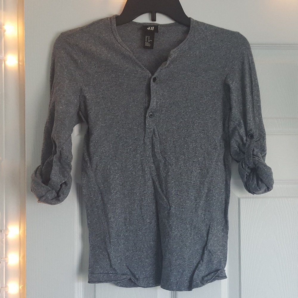 Dark Gray Heathered Henley